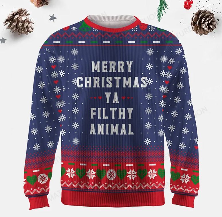 Maturelion Merry Christmas, Ya Filthy Animal Ugly Sweater