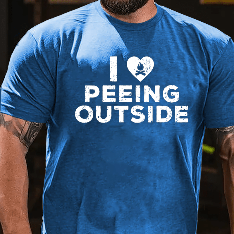 I Love Peeing Outside Cotton T-shirt-Maturelion