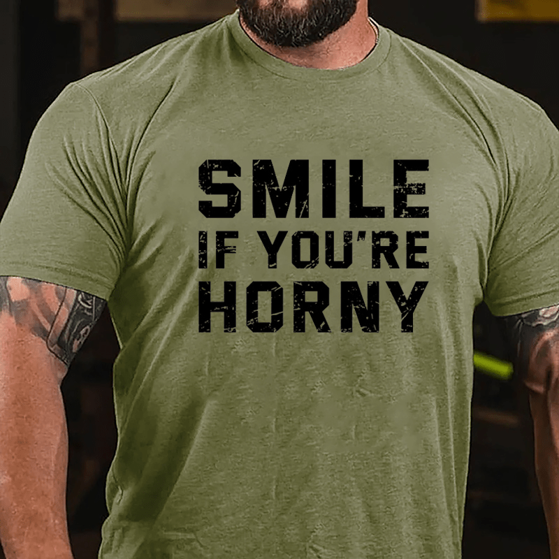 Smile If You're Horny Cotton T-shirt-Maturelion