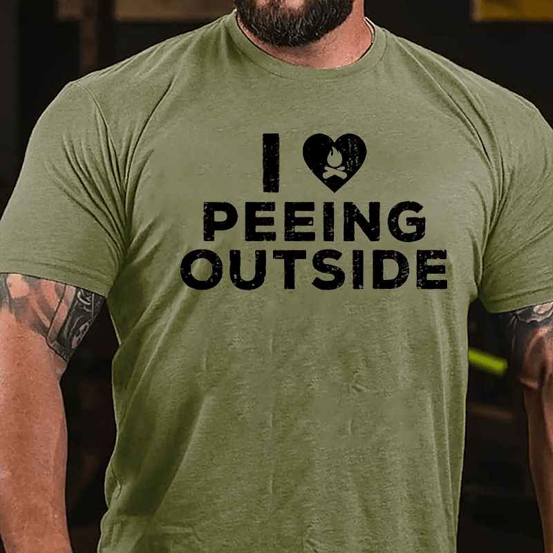 I Love Peeing Outside Cotton T-shirt-Maturelion