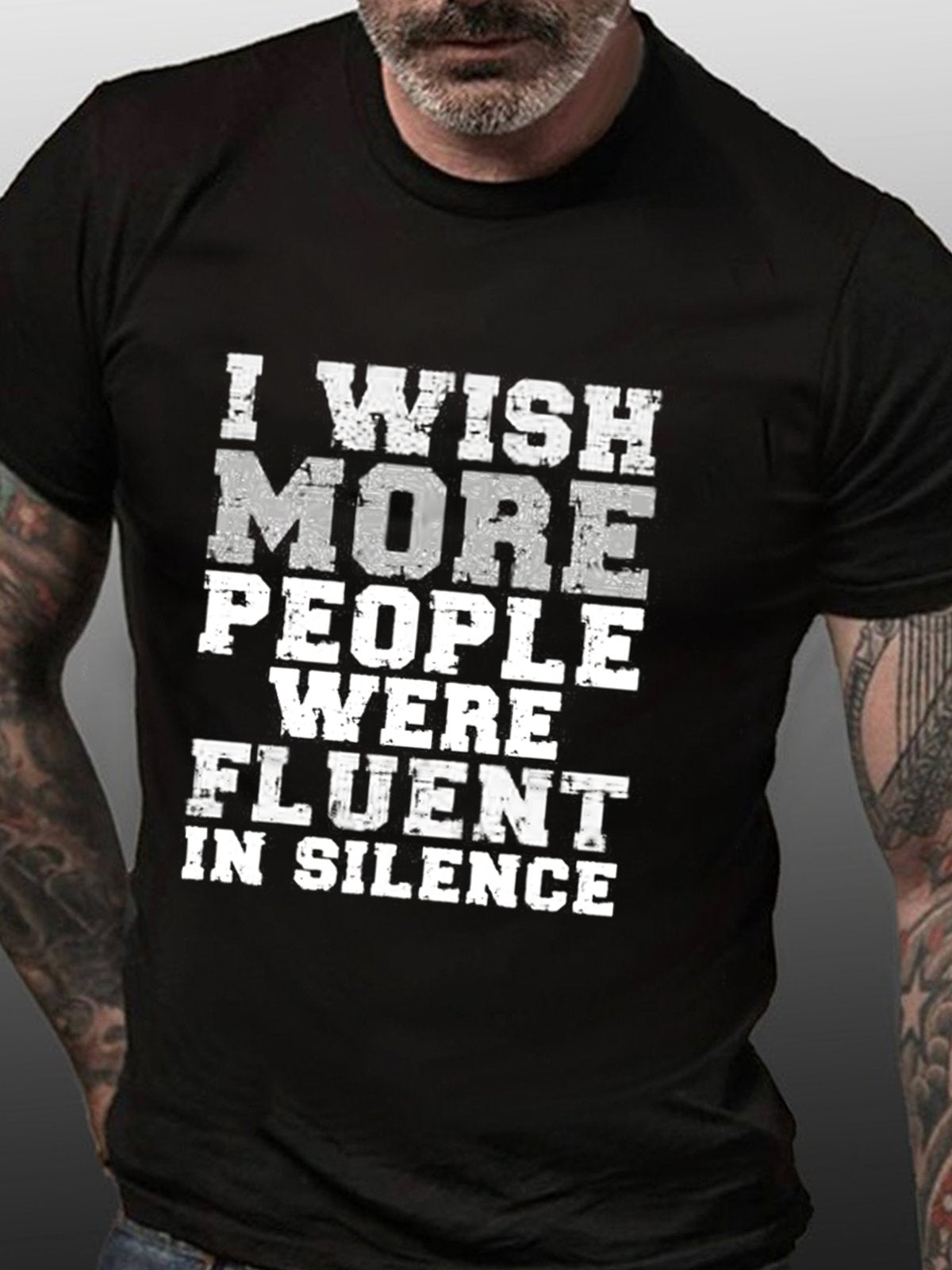 I Wish More People Were Fluent In Silence Cotton T-shirt-Maturelion