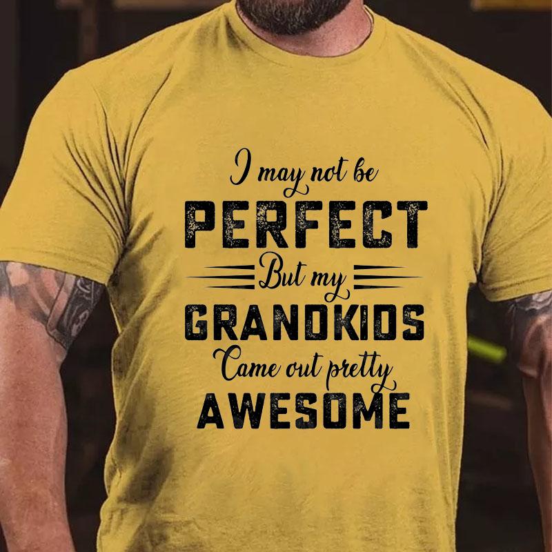 I May Not Be Perfect But My Grandkids Came Out Pretty Awesome Cotton T-shirt-Maturelion