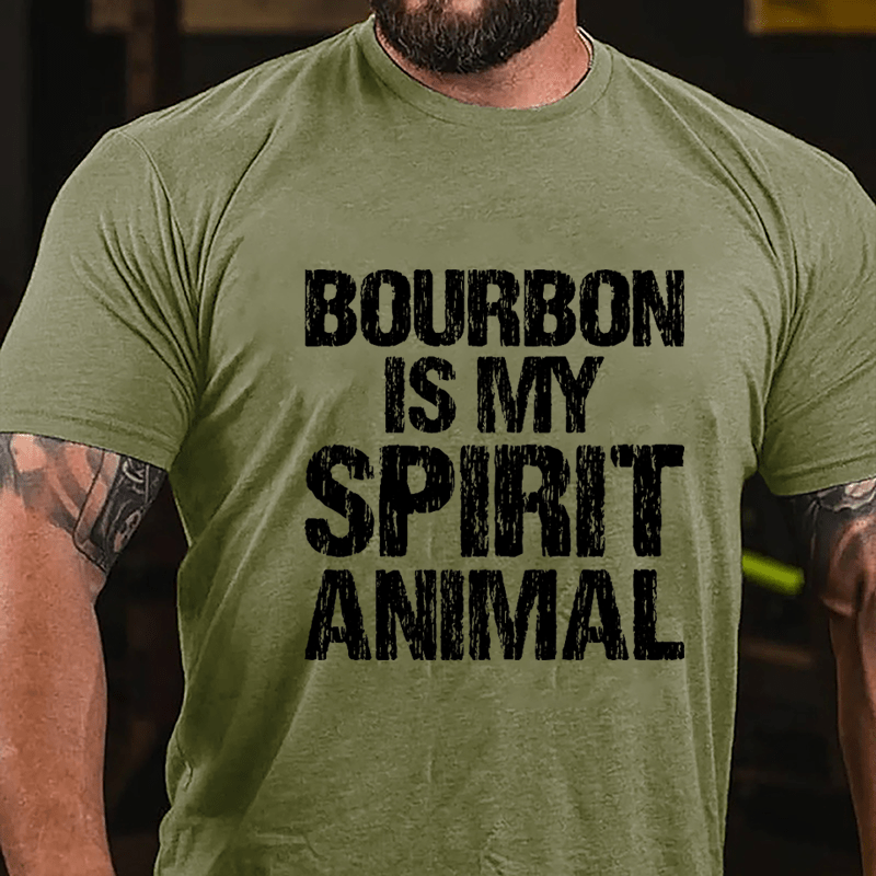 Bourbon Is My Spirit Animal Cotton T-shirt-Maturelion