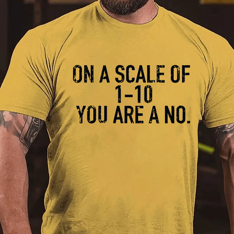 On A Scale Of 1-10 You Are A No. Sarcastic Funny Cotton T-shirt-Maturelion