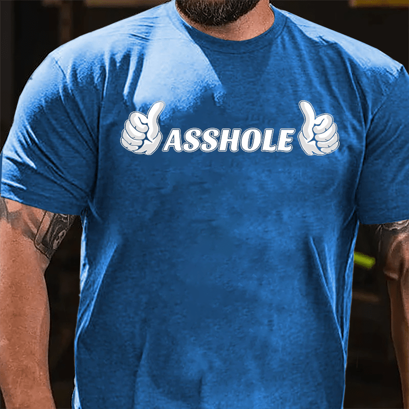 Asshole Two Thumbs Up Cotton T-shirt-Maturelion