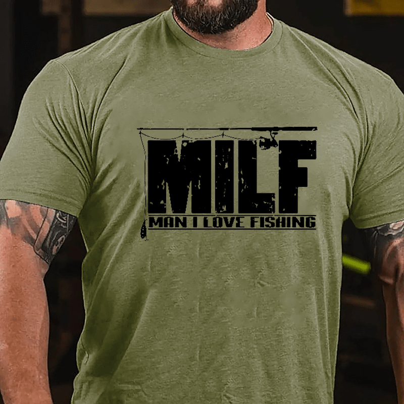 MILF - Man I Love Fishing Cotton T-shirt-Maturelion