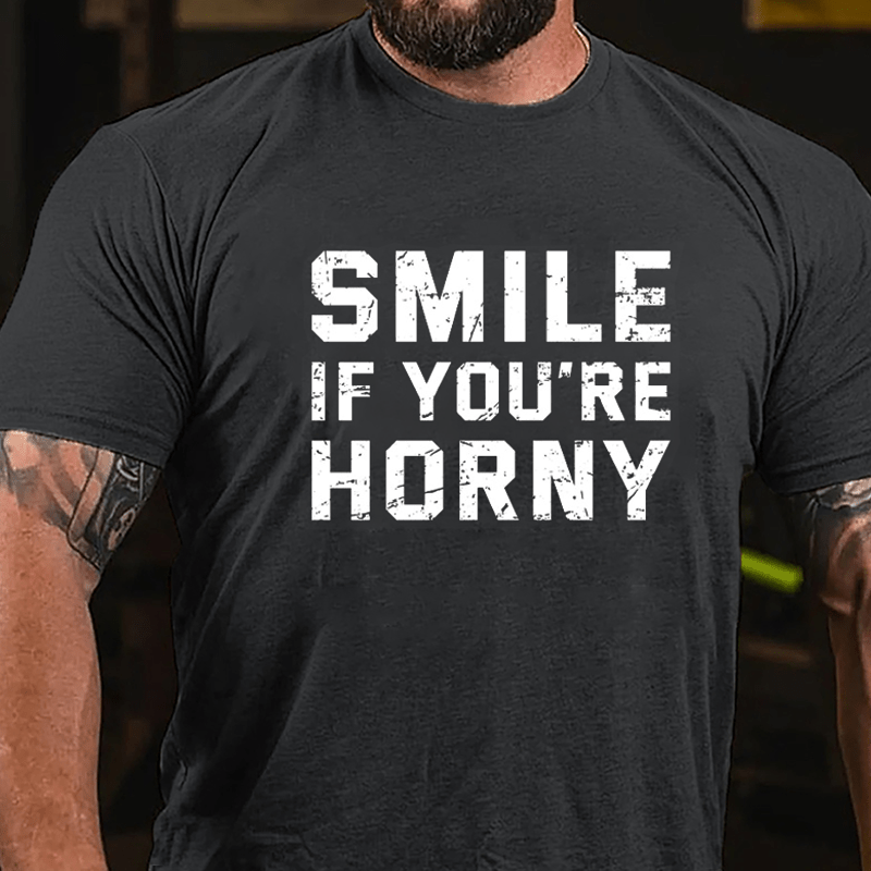 Smile If You're Horny Cotton T-shirt-Maturelion
