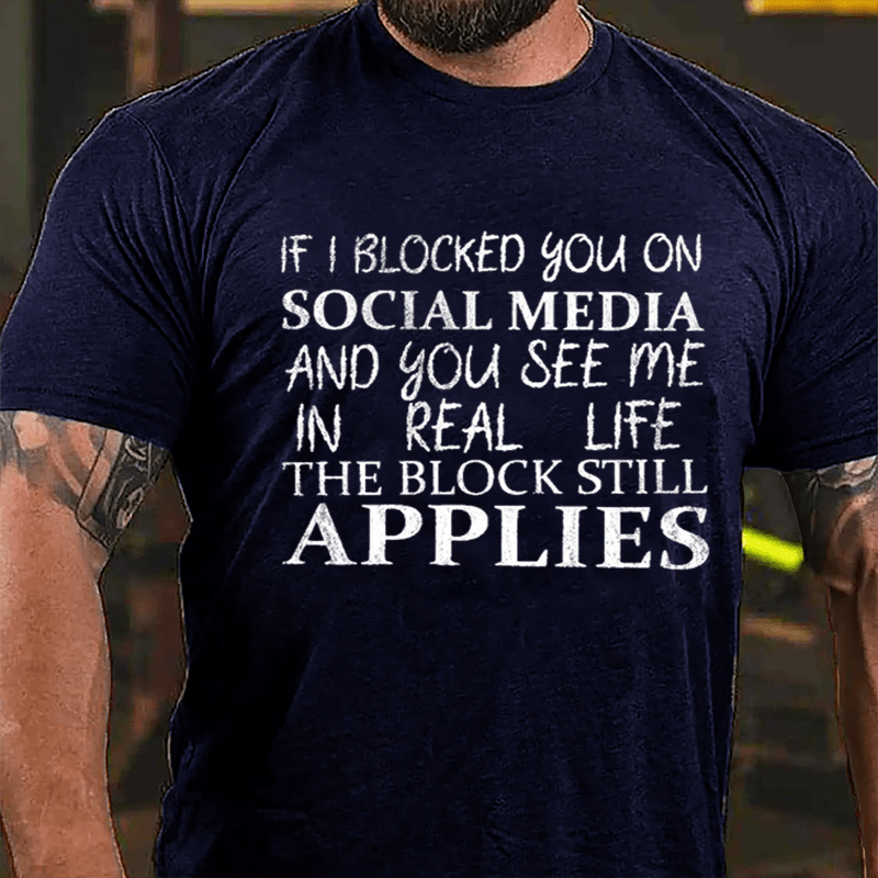 If I Blocked You On Social Media And You See Me In Real Life The Block Still Applies Cotton T-shirt-Maturelion