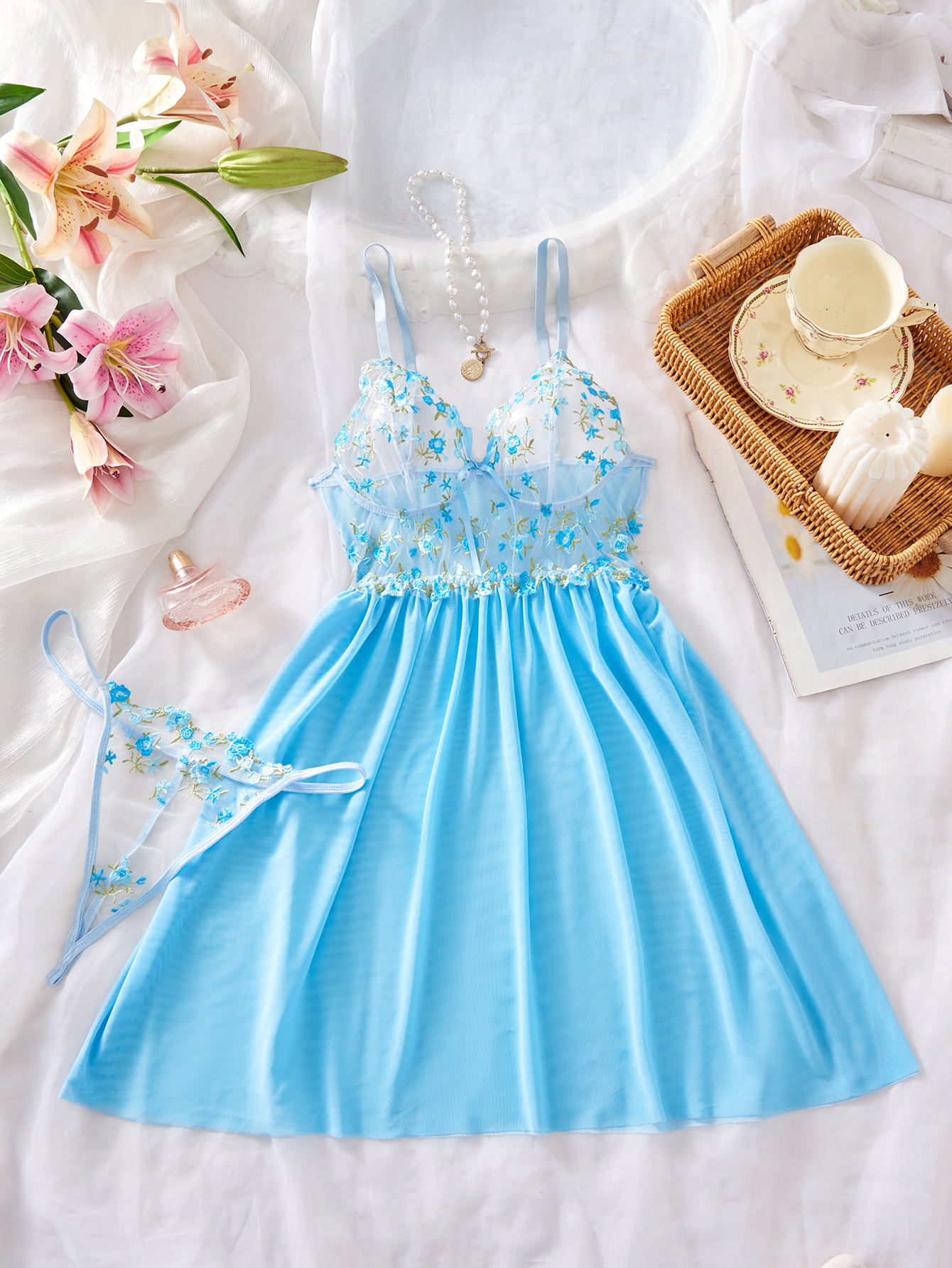 Embroidered nightgown#1