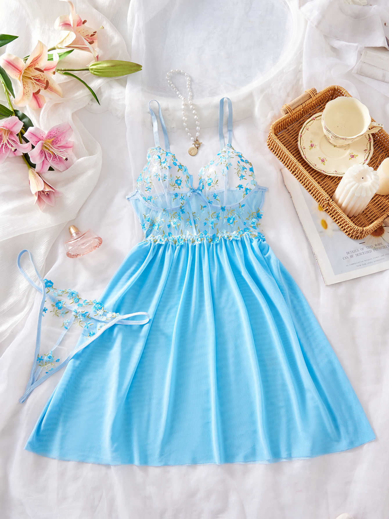 Embroidered nightgown#1