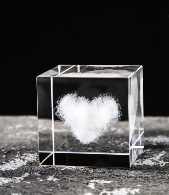 🔮Crystal cube carving love creative ornaments✨