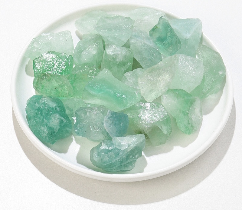 💎Natural crystal eight-sided green fluorite rough stone✨