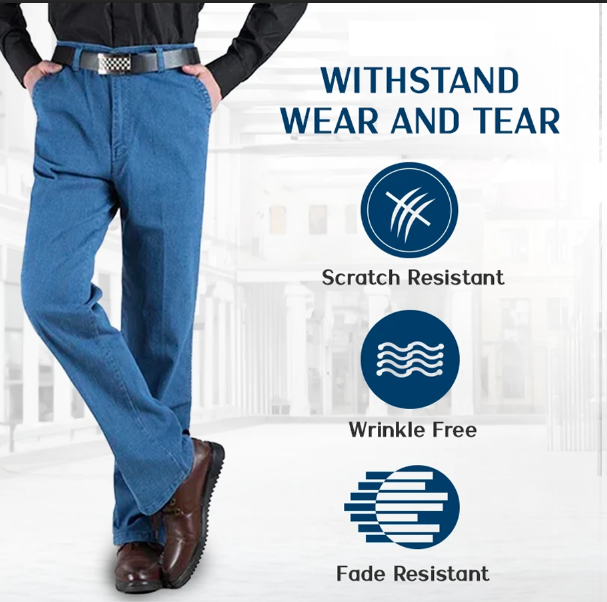 LAST DAY SALE 70% OFF - Men's High Waist Straight Fit Stretch Jeans-POIULTD