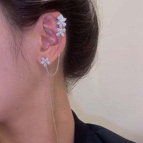 (🌸New Spring)Flower ear wire ear clip earrings-POIULTD