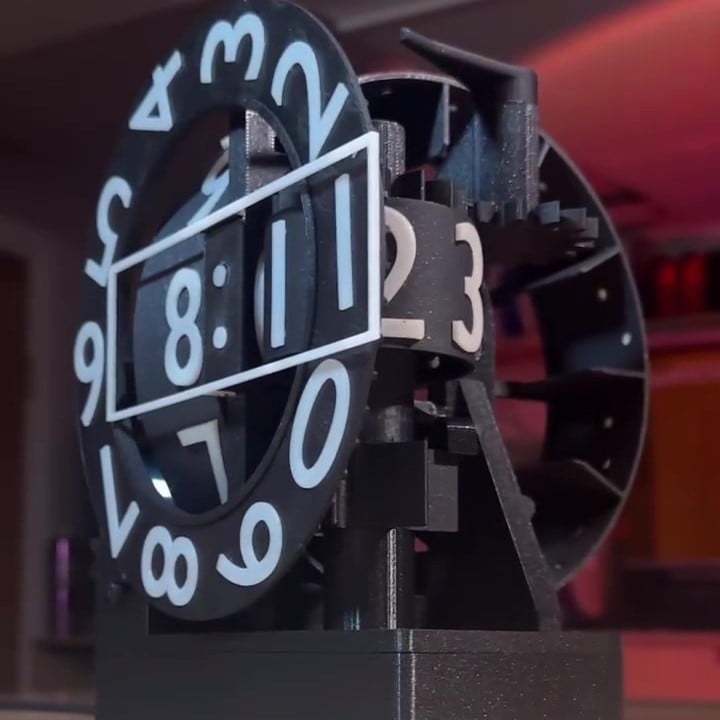 🔥Unique Modern 3D Printed Desktop Triaxial Numechron Clock⏲️-POIULTD
