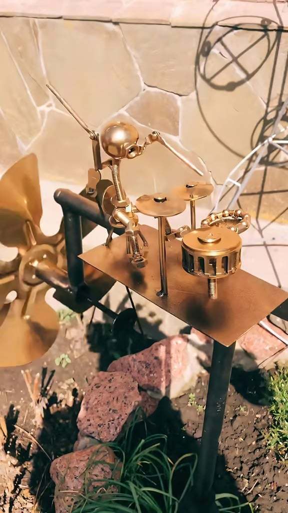 🔥Last Day 49% OFF🥁Handmade Metal Drummer Windmill🎁(Includes a 70cm bracket)-POIULTD