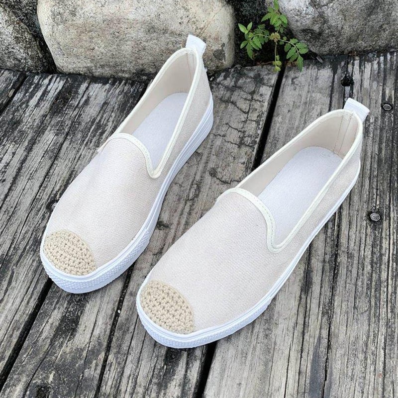 Casual Straw Women's Canvas Flats-POIULTD