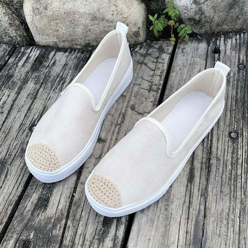 Casual Straw Women's Canvas Flats-POIULTD