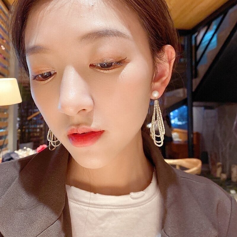 Drop chain earrings-POIULTD