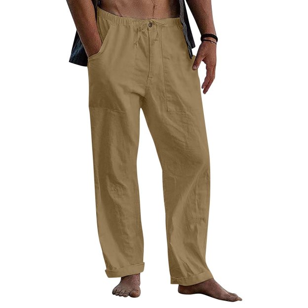 🔥Men's linen beach casual loose-fitting pants-POIULTD