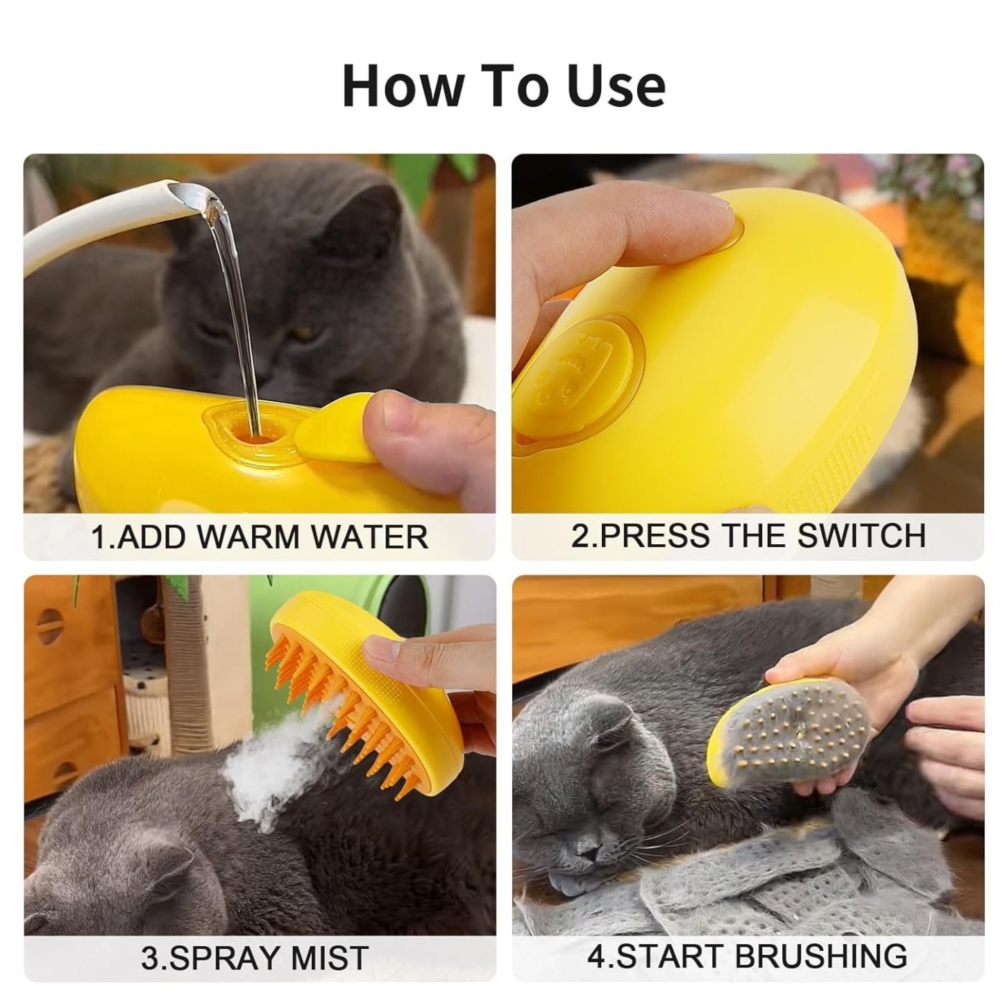 ❤️Buy 1 Get 1 Free❤️Steamy Pet Brush-POIULTD
