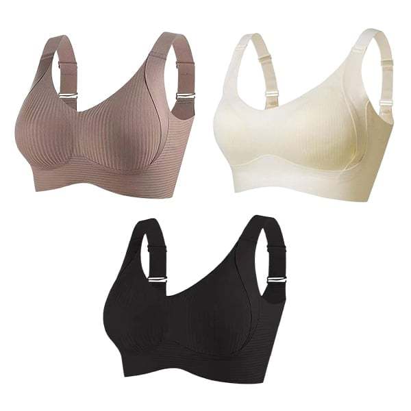 🎉Last Day -🏆️Women's Ribbed Push Up Adjustable Wireless Bra-POIULTD