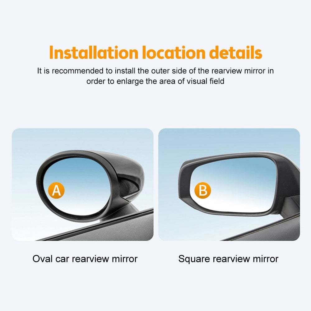 Suction Cup Car Convex Blind Spot Mirror (1 Set / 2 Pcs)-POIULTD