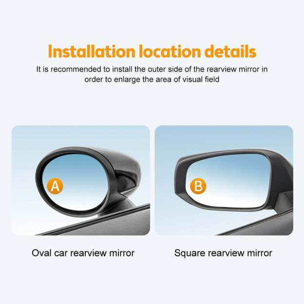 Suction Cup Car Convex Blind Spot Mirror (1 Set / 2 Pcs)-POIULTD