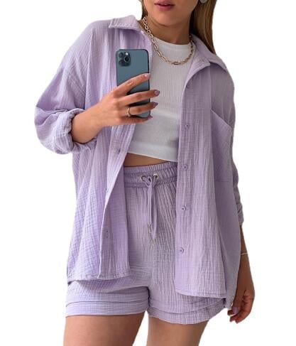 Zweiteiliger Langarmshirt-Damen-Freizeitanzug für Damen-POIULTD