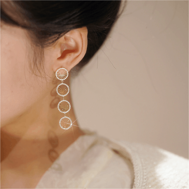 Butterfly tassel earrings-POIULTD