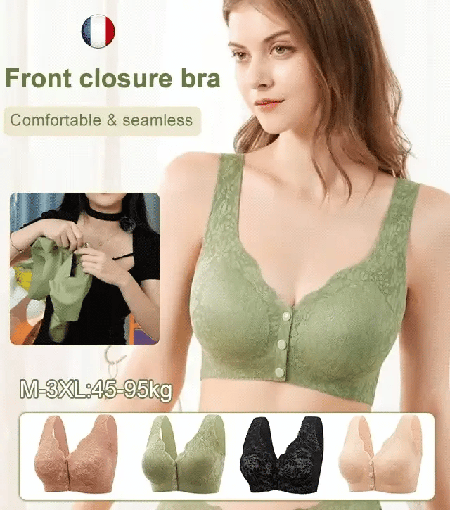 🔥Buy 1 Get 2 Free (3PCS) - Comfortable & Convenient Front Button Bra-POIULTD