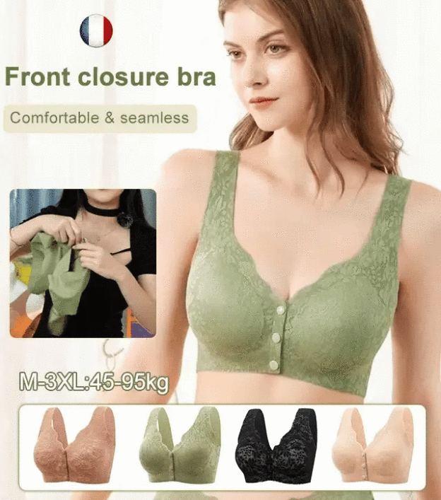 🔥Buy 1 Get 2 Free (3PCS) - Comfortable & Convenient Front Button Bra-POIULTD