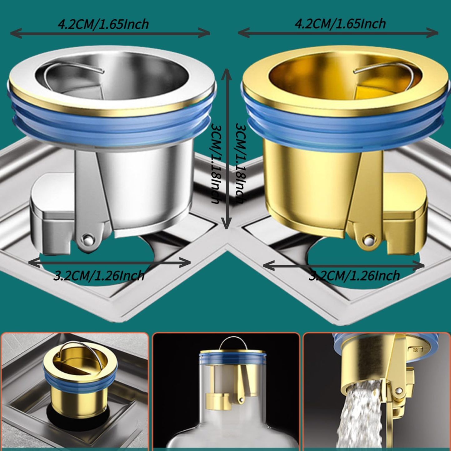 Downspout Universal Brass Floor Drain Core Anti-Odor Deodorizer-POIULTD