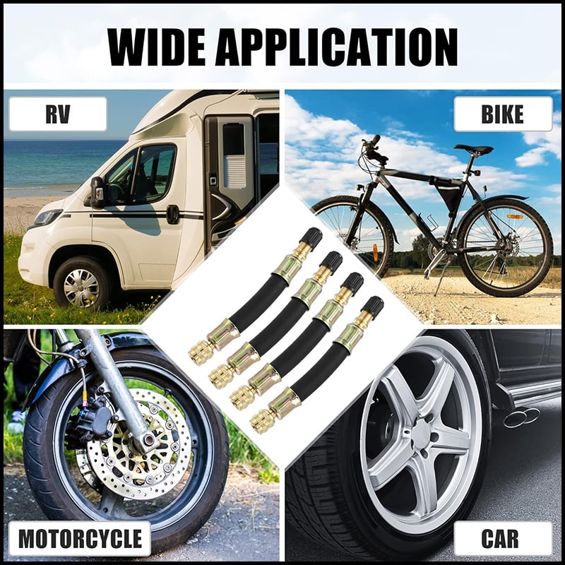 🔥Universal Flexible Tire Valve Extenders for Car, Motorcycle, RV, Truck, Bike, Scooter-POIULTD