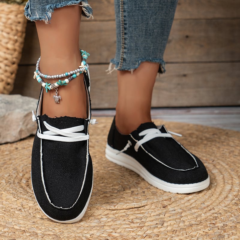 Casual Flat Women's Canvas Shoes-POIULTD