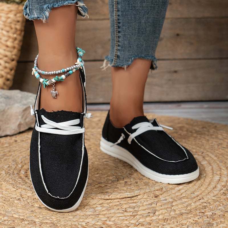 Casual Flat Women's Canvas Shoes-POIULTD