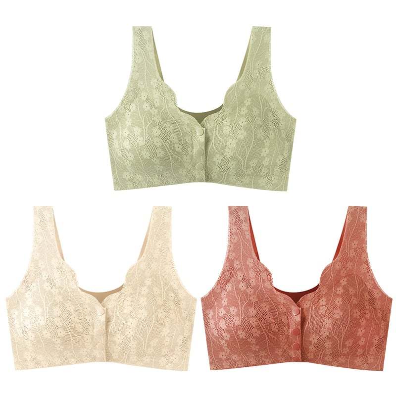 🔥Buy 1 Get 2 Free (3PCS) - Comfortable & Convenient Front Button Bra-POIULTD