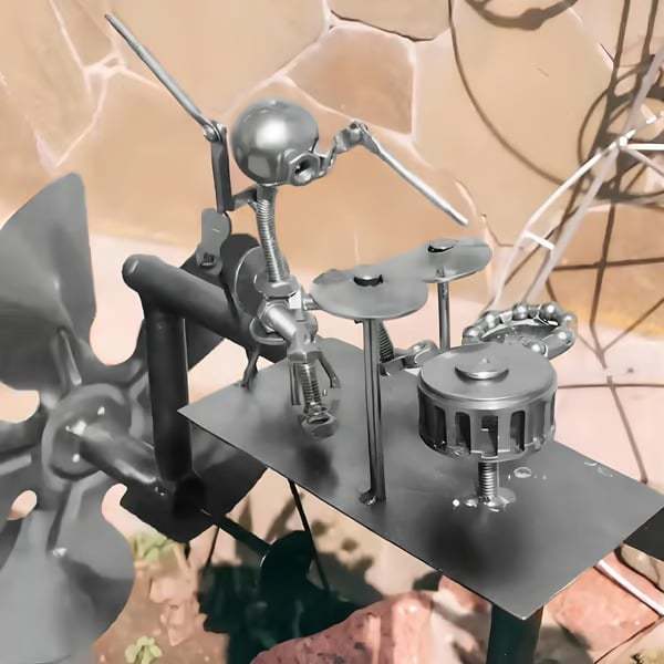 🔥Last Day 49% OFF🥁Handmade Metal Drummer Windmill🎁(Includes a 70cm bracket)-POIULTD