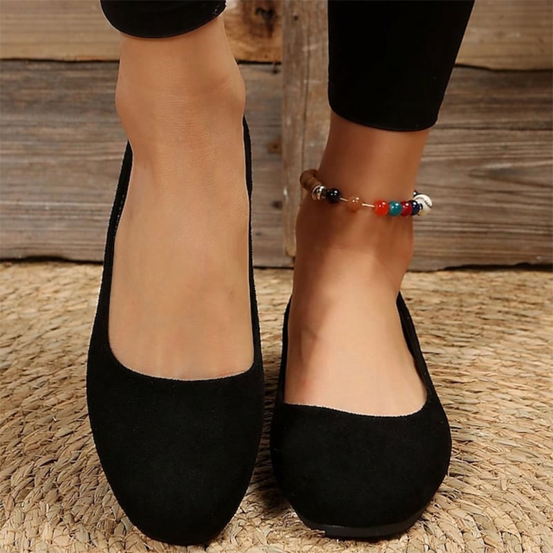 Casual Suede  Women's Flat Pumps Shoes-POIULTD