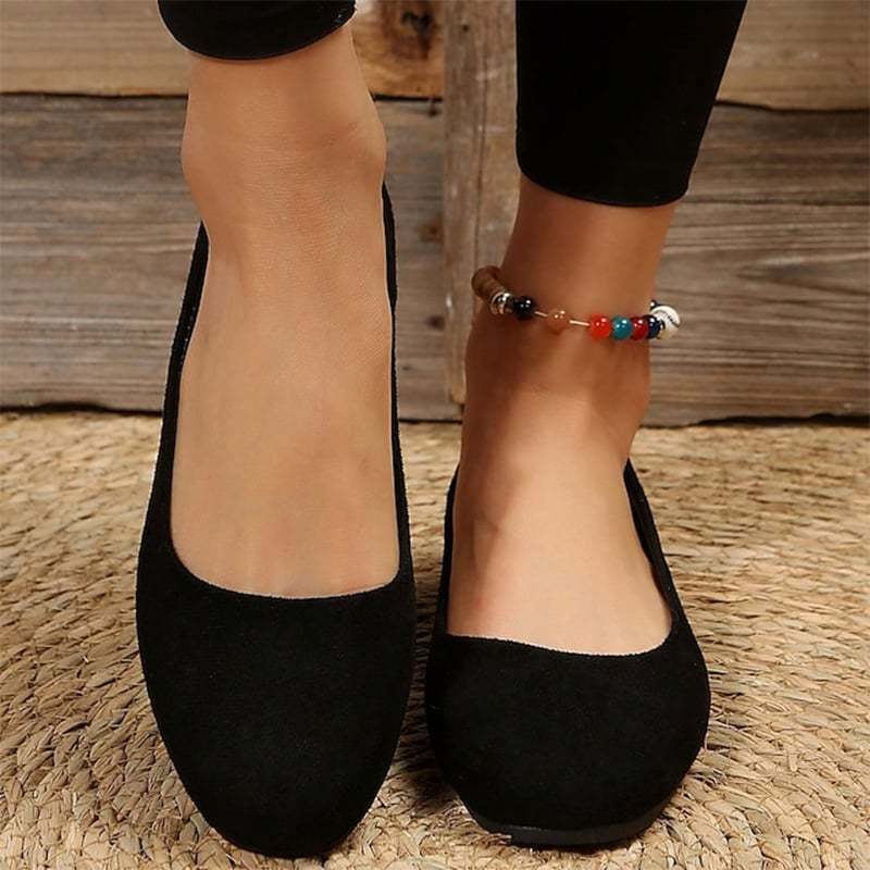Casual Suede  Women's Flat Pumps Shoes-POIULTD