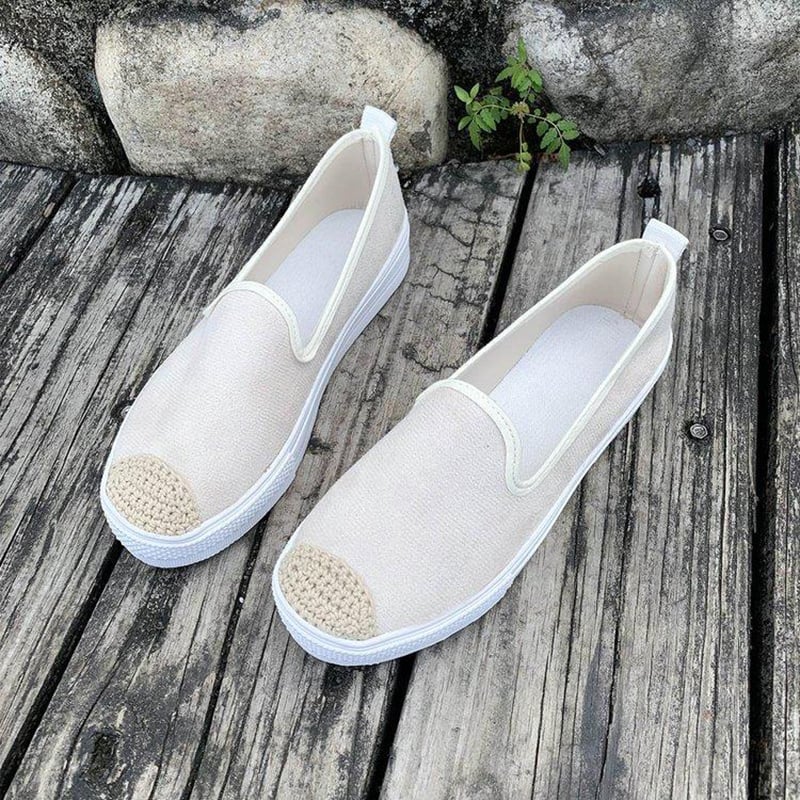 Casual Straw Women's Canvas Flats-POIULTD