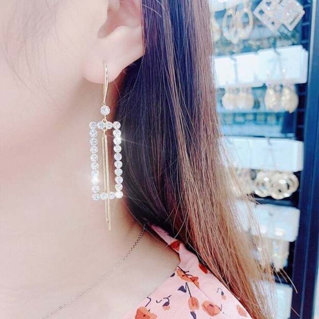 Shiny Geometric Square Earrings-POIULTD