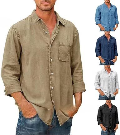 💥LAST DAY 49% OFF💥-Mens Denim Long Sleeve Button Down Shirt