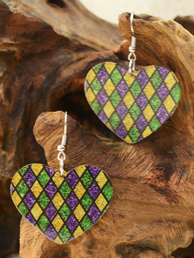 Women's Carnival Rhombus Leopard Print Fashionable And Versatile Temperament Light Luxury Earrings-POIULTD