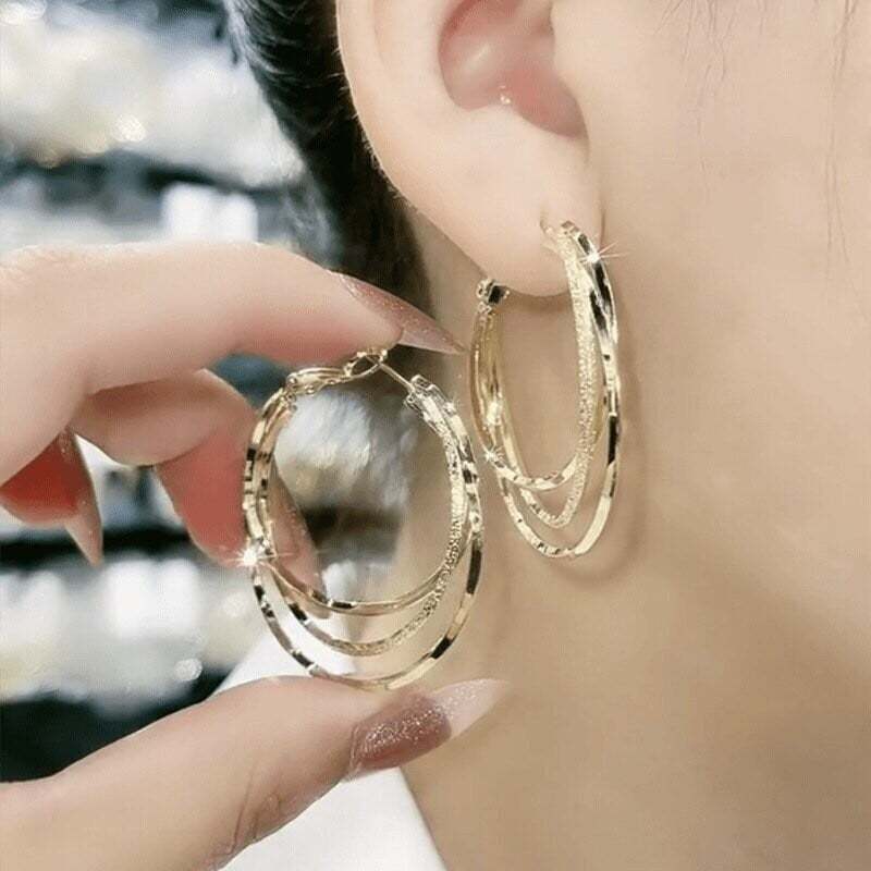 Multi-layer hoop earrings-POIULTD