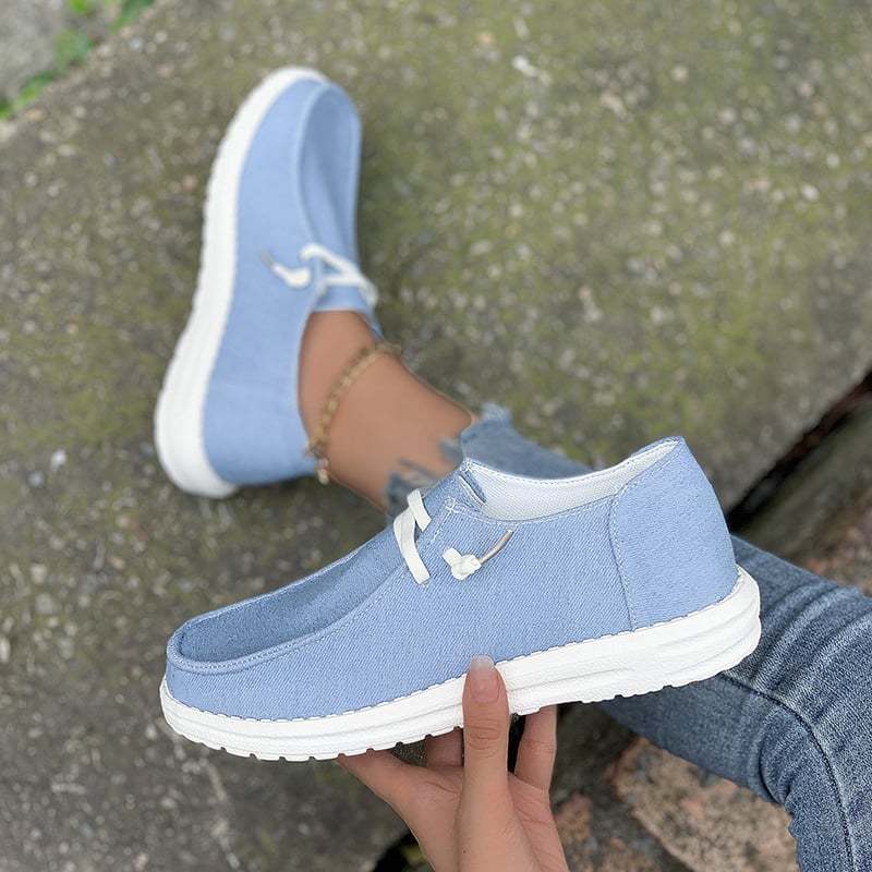 Casual Lightweight Flat Women's Canvas Shoes-POIULTD