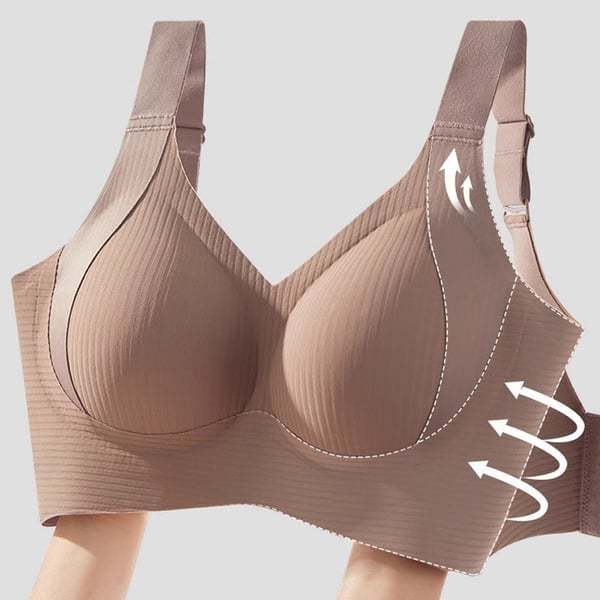 🎉Last Day -🏆️Women's Ribbed Push Up Adjustable Wireless Bra-POIULTD
