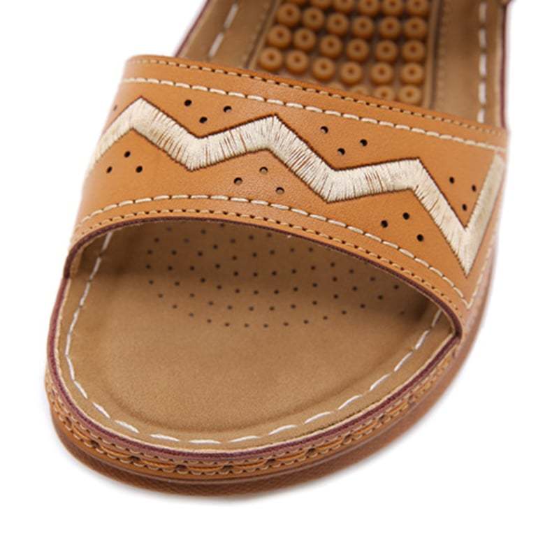 Anti Slip Sloping Heel Comfortable Hollow Out Sandals-POIULTD