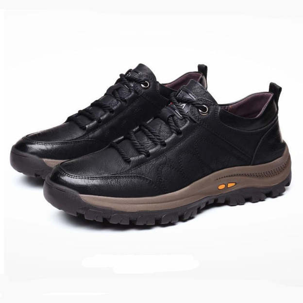 Men's Casual Leather Good Arch Support & Non-slip Outdoor  Breathable Walking Shoes-POIULTD