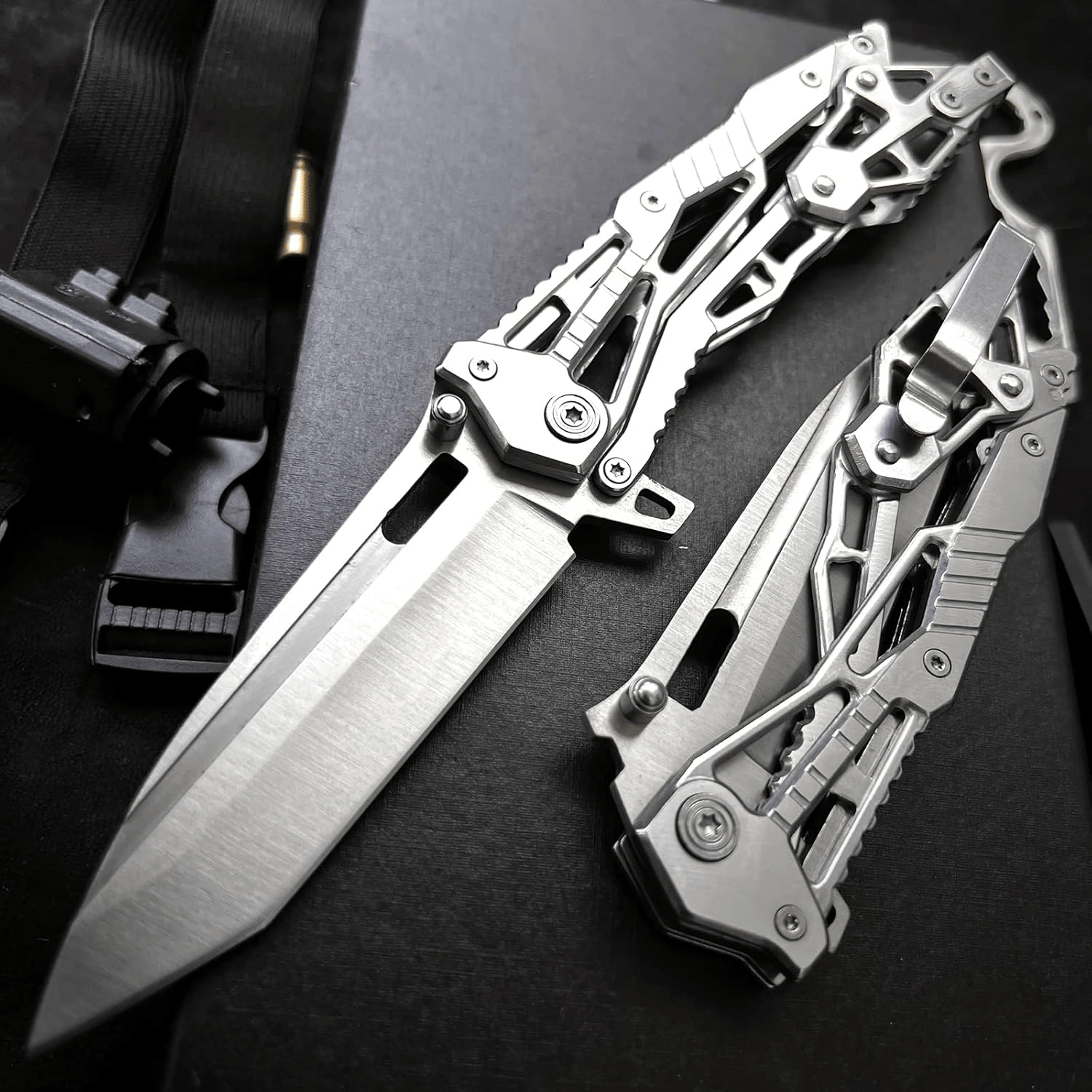 🎁NAXFUSS Mechanical Folding Knife Tactical Small Folding Knife-POIULTD